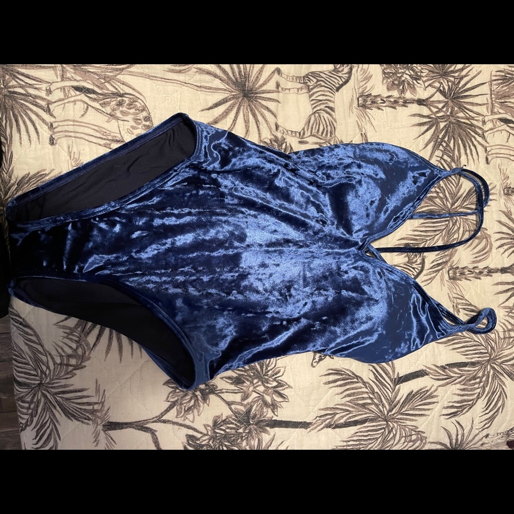 1 piece velvet bathing suit